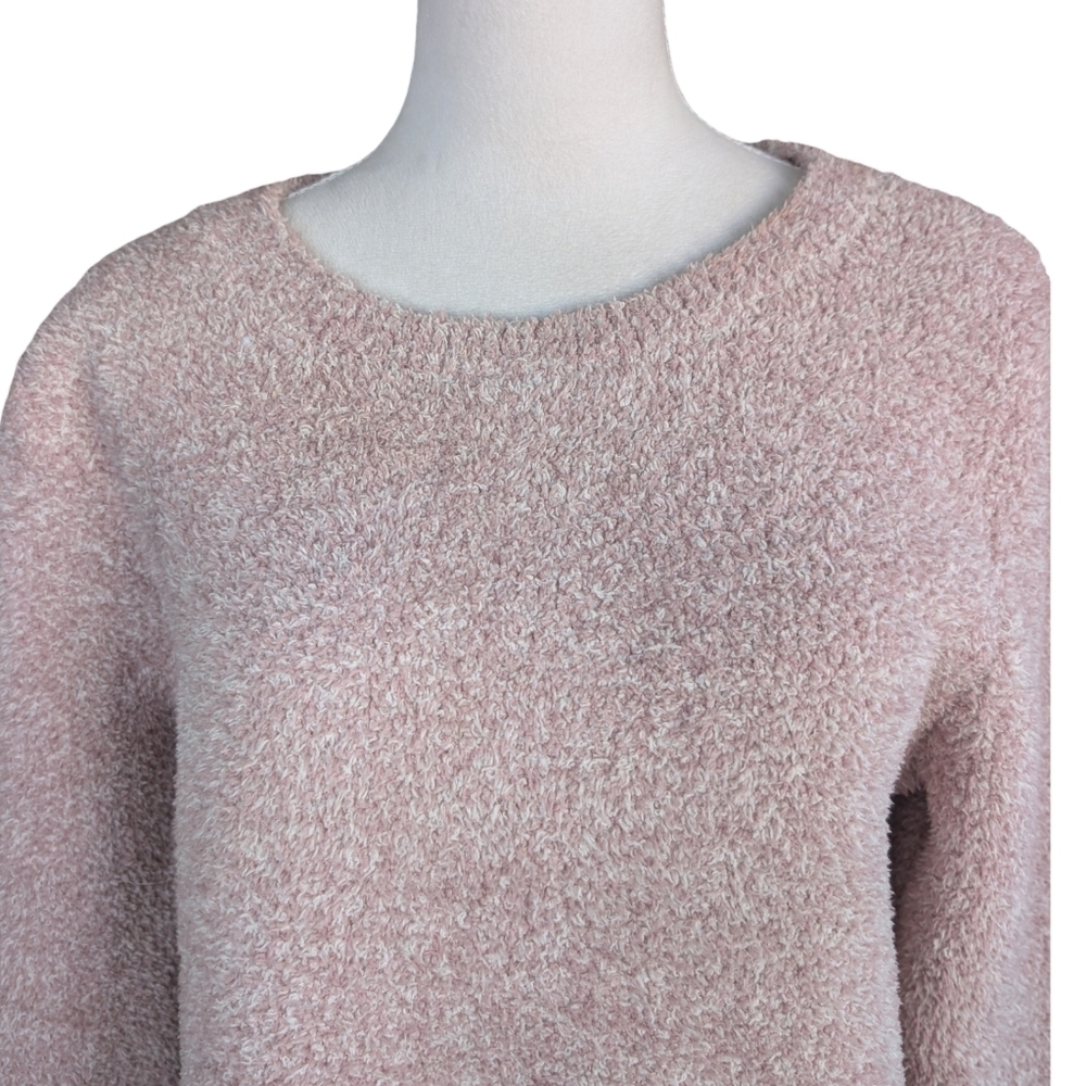 Barefoot Dreams Cozychic Pink Crewneck Sweater Size Medium - Picture 5 of 11